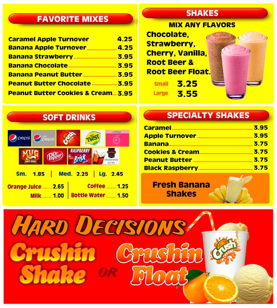 Shakes & Drinks Charleys Hamburgers